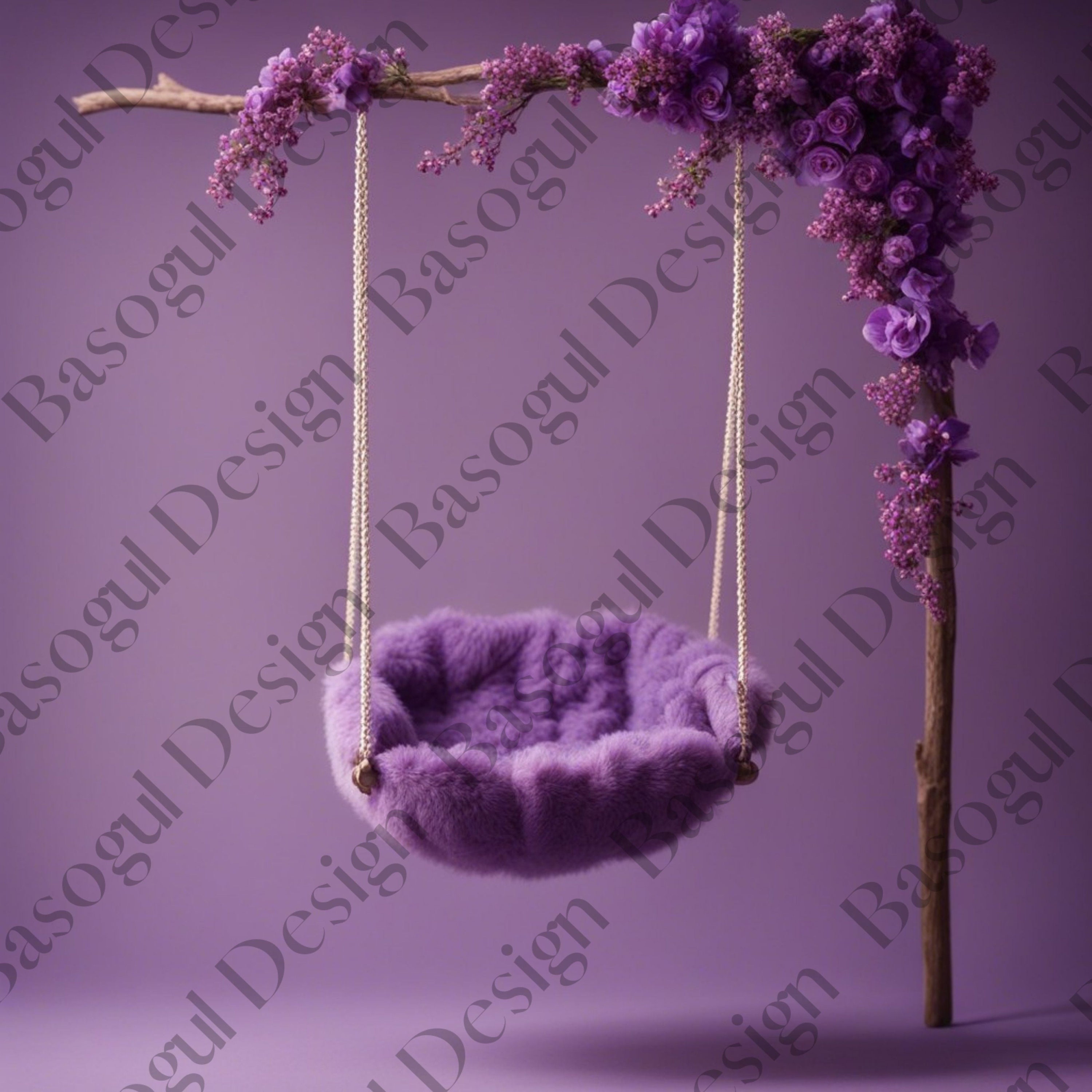 Newborn Digital Backdrop Hanging Swing Photography Backdrop Floral
