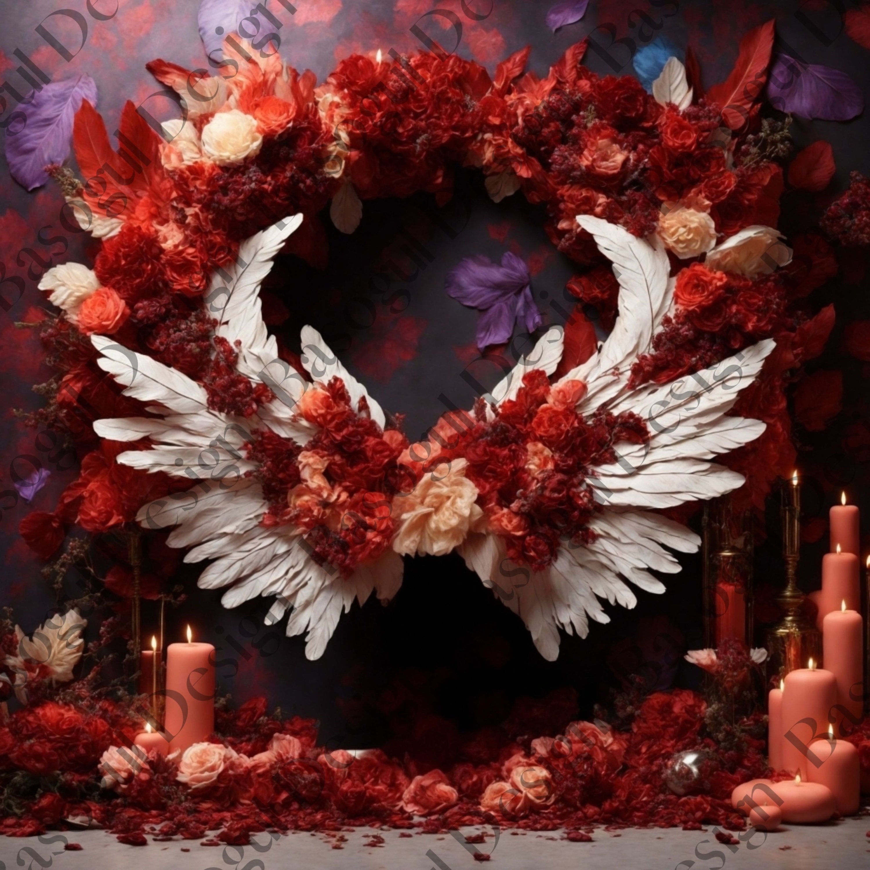 Floral Angel Wings Maternity Backdrop: maternity DIGITAL - Etsy