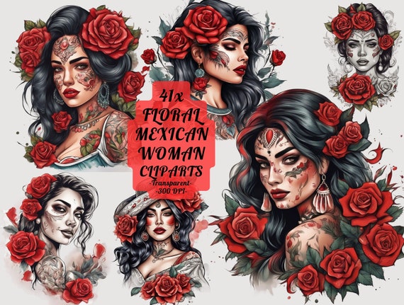 Traditional Mexican Woman Tattoo