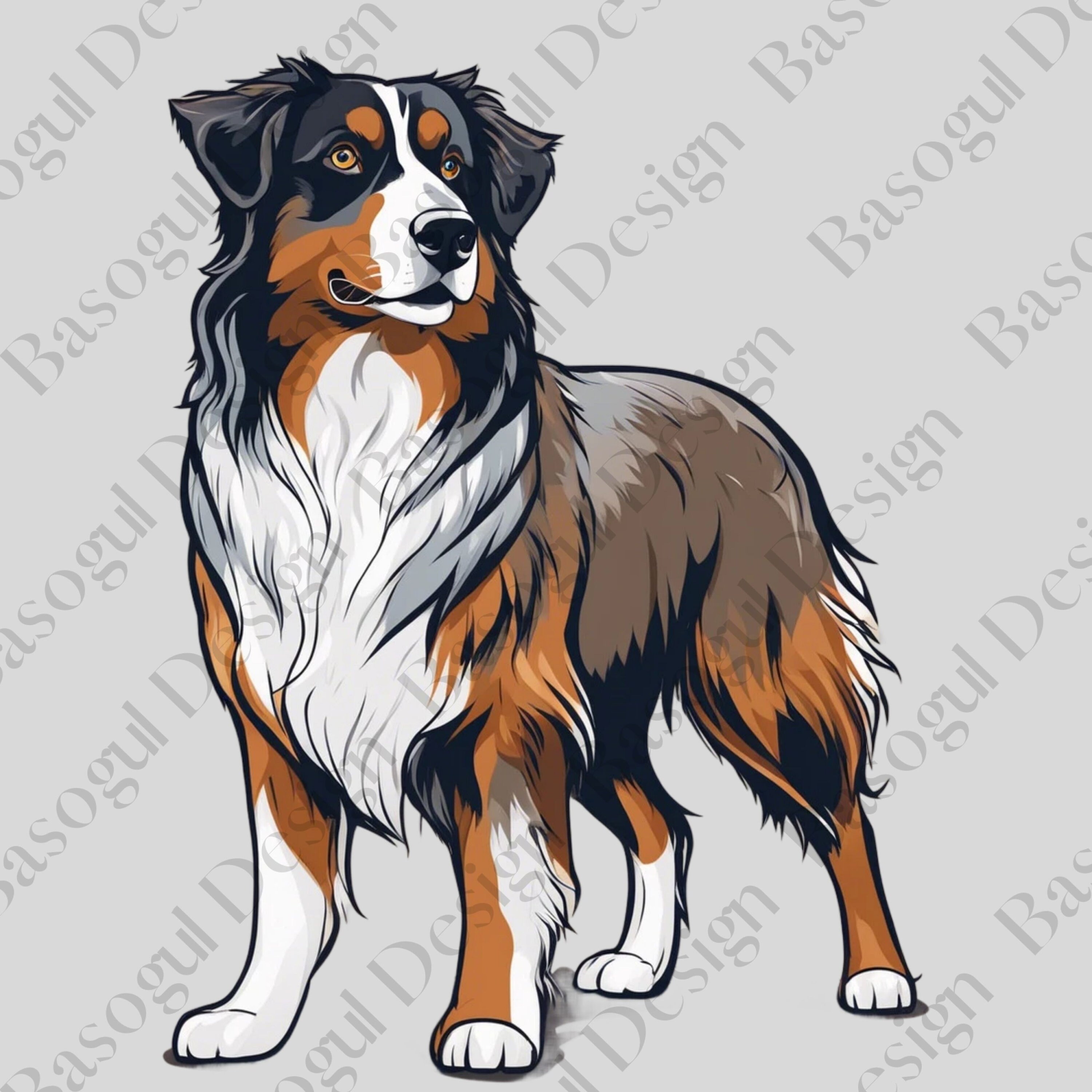 Australian Shepherd Clipart Png Dog Clipart Printable Australian ...