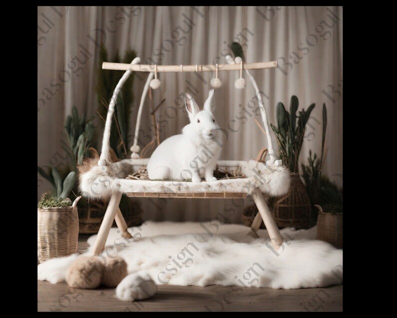 Rabbit Newborn Digital Backdrop, Baby, Girl, Boy, Newborn Photo Shoot