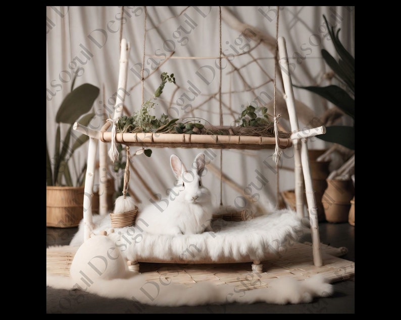 Rabbit Newborn Digital Backdrop, Baby, Girl, Boy, Newborn Photo Shoot