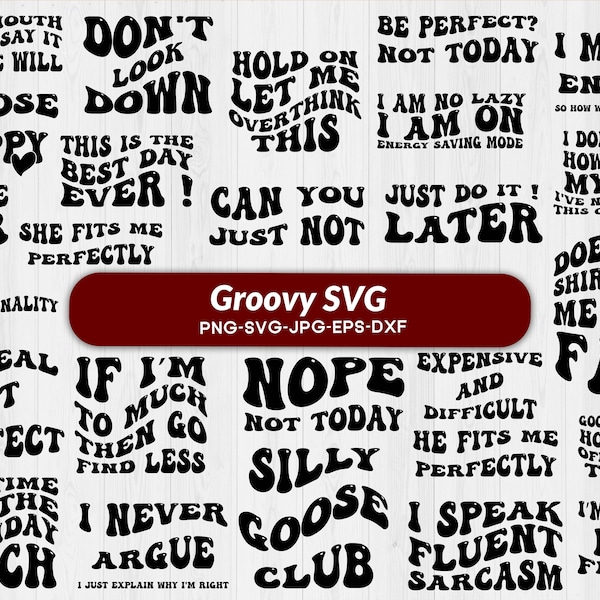 Groovy SVG Bundle, Retro SVG, Hippie SVG, 70s Svg, Psychedelic Svg, Wavy Text svg Cricut, Smiley Face Svg, Trendy Svg, Groovy png Bundle