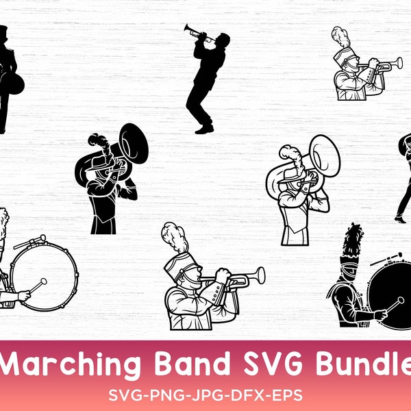 Marschierende Band svg für Cricut, Marschierende Band svg, Marschierende Band SVG-Bundle, Band SVG-Bundle, Band Schnittdatei, Band Clipart, Marschieren, Band
