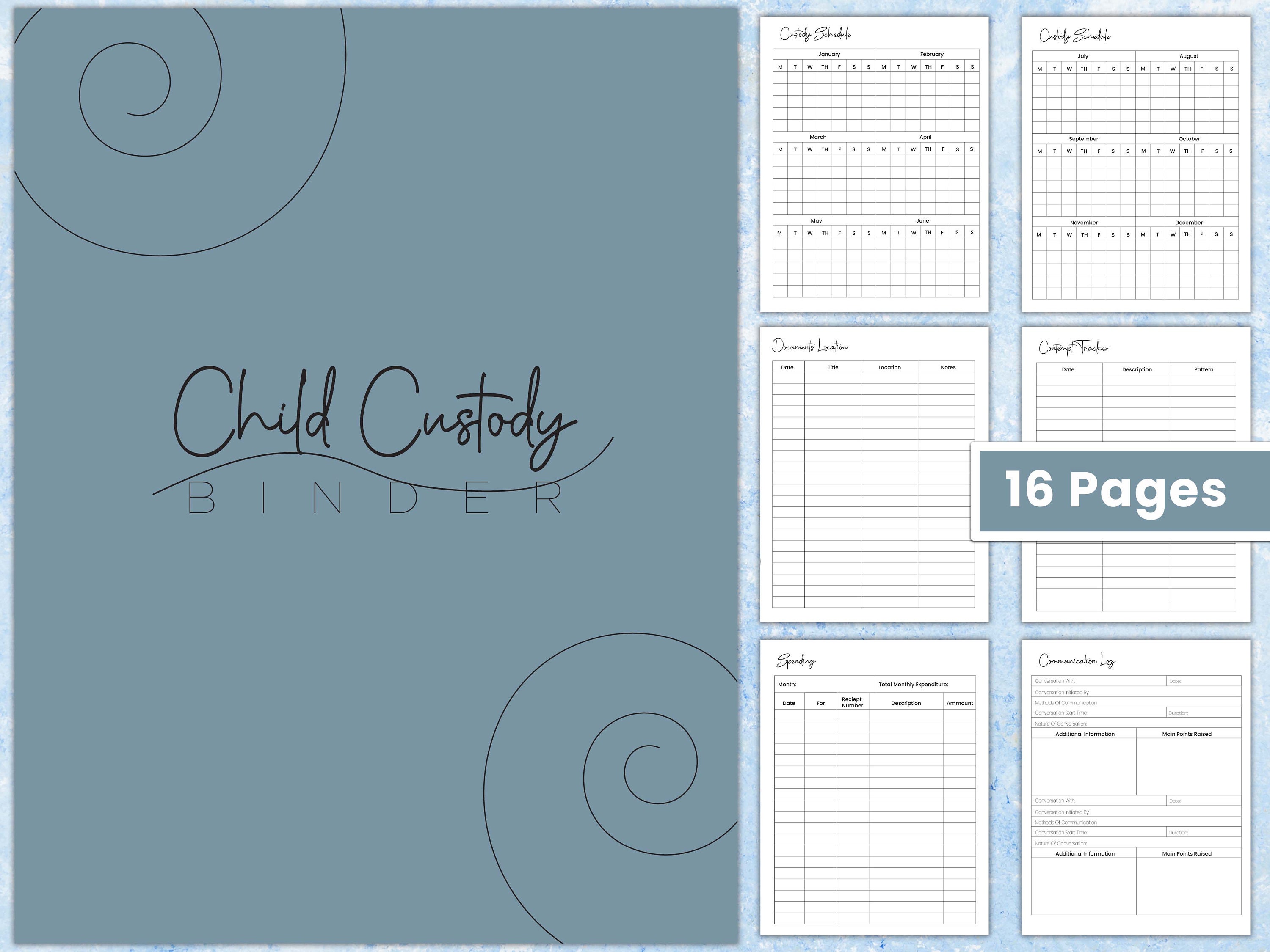 Child Custody Binder, Custody Planner Printable, Child Support Track ...