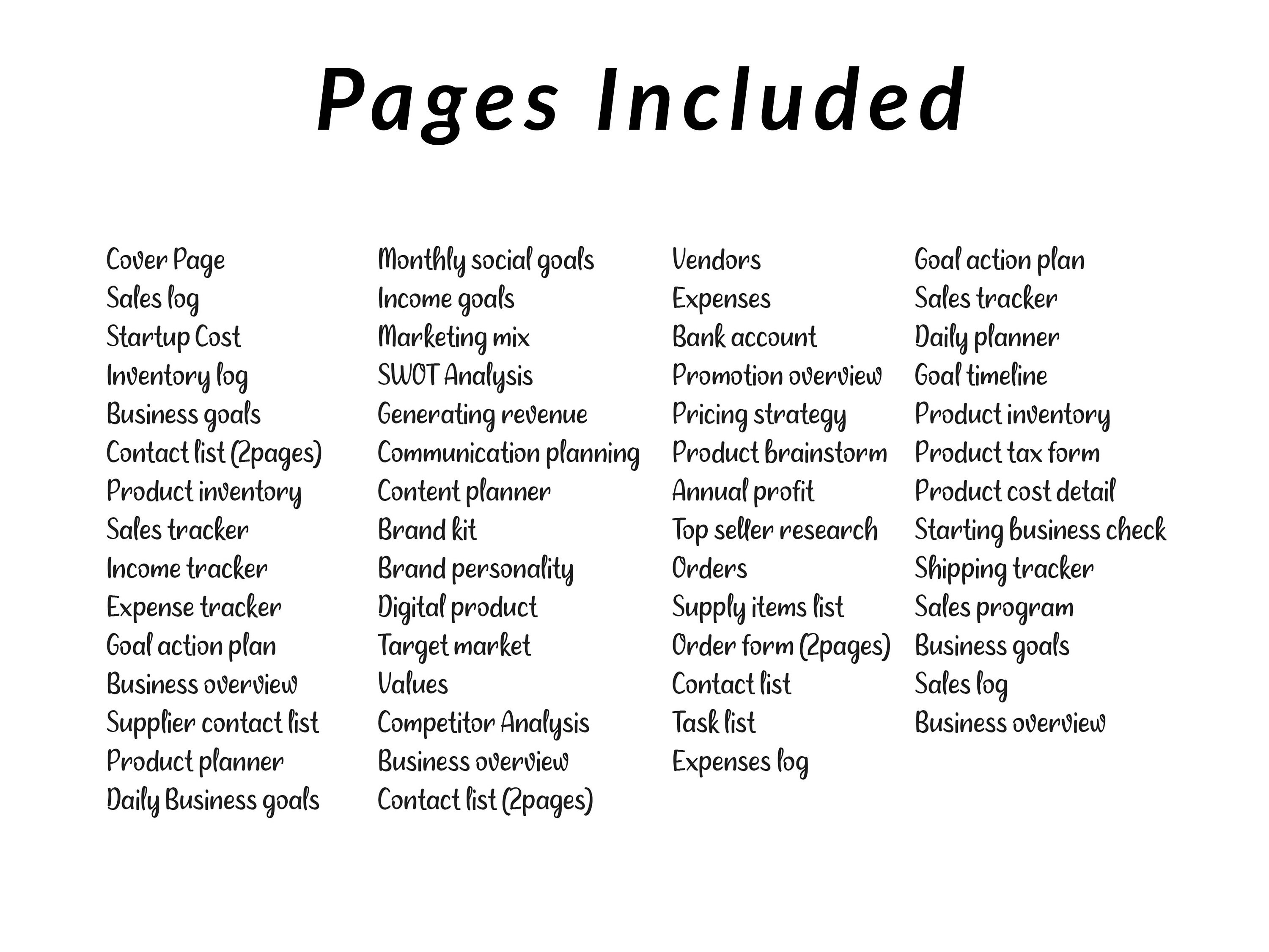 Business Startup Planner, Printable and Editable Business Startup ...