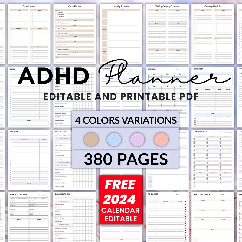 Adhd Planner Printable - Etsy