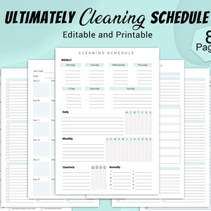 Ultimative Reinigung Checklist Bundle, Reinigungsplan Bundle, Master Reinigung Checklist, Reinigungsplaner, tägliche wöchentliche monatliche Reinigung