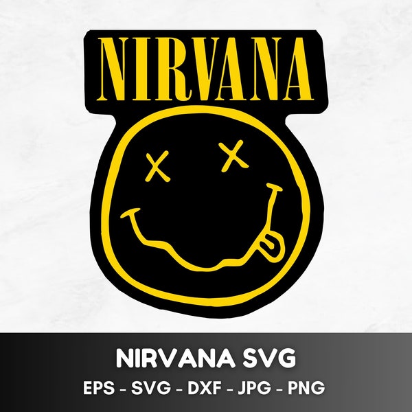 Nirvana Svg Png, Digital File, SVG, Nirvana PNG, JPG
