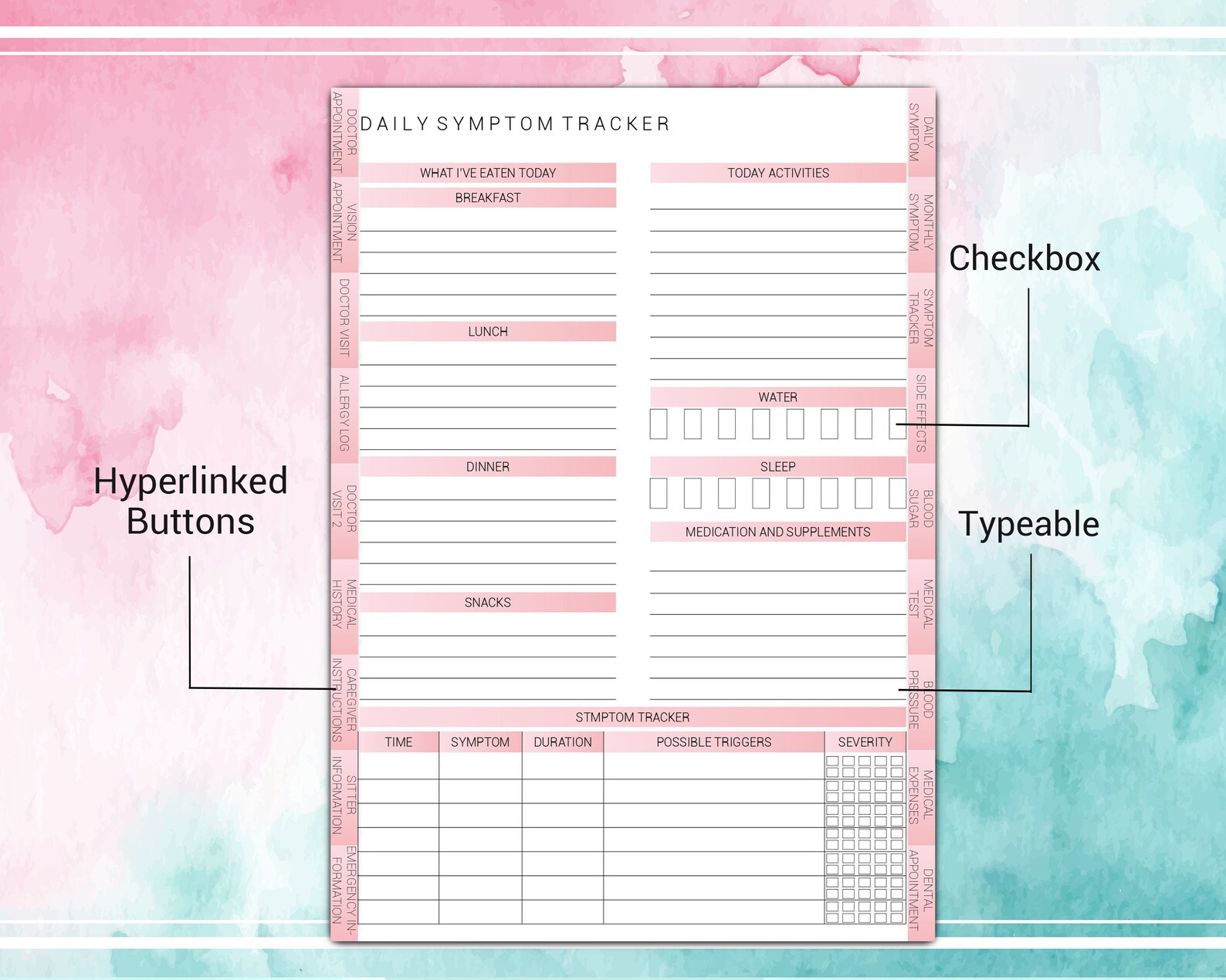 Medical Planner, Medical Binder, Blood Pressure Log, Medicine Tracker ...