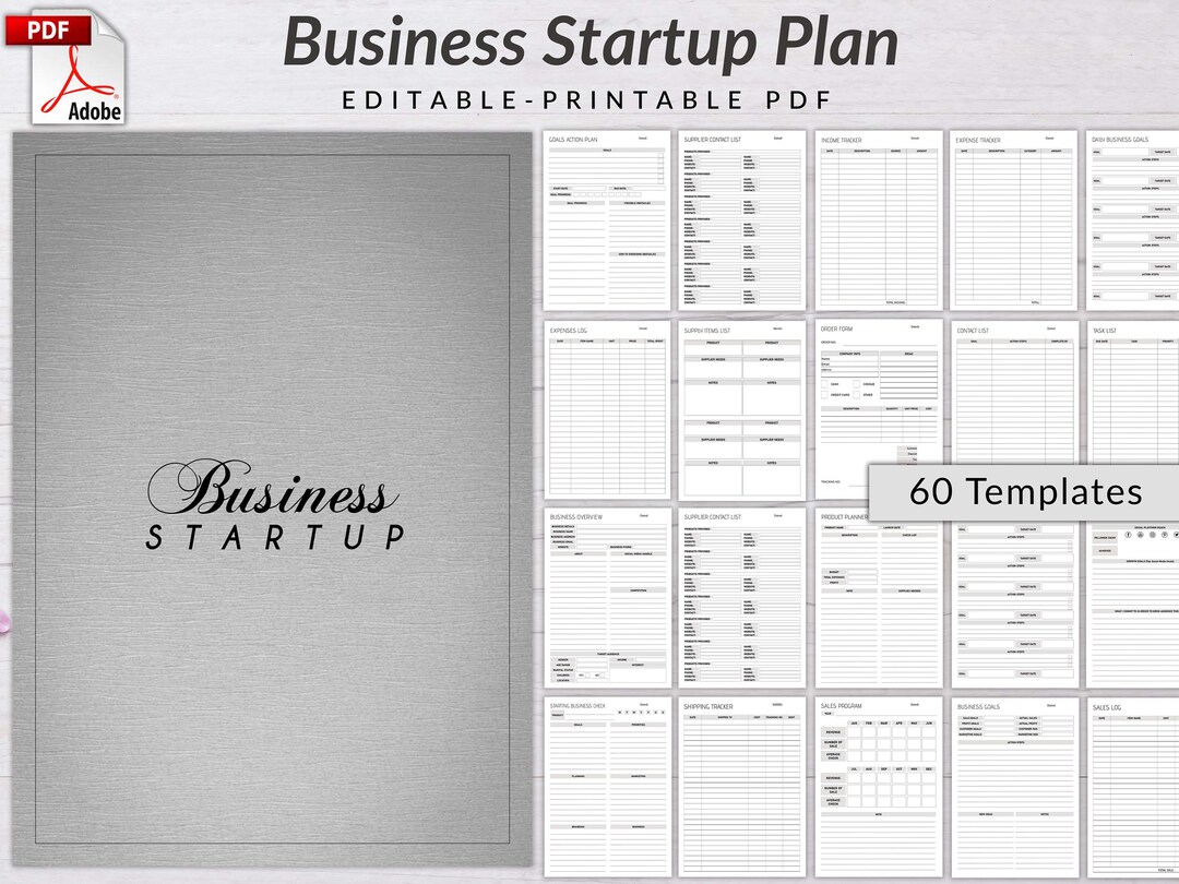Business Startup Planner, Printable and Editable Business Startup ...