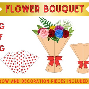 Blumenstrauß aus Papier, Vase für Papierblumen, Blumenstrauß Vase svg, Papierblumenstrauß, SVG-Schnittdateien, Valentinstag vorhanden, Muttertagsgeschenk