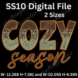Cozy season SS10 Rhinestone template|| Digital Downlaoad