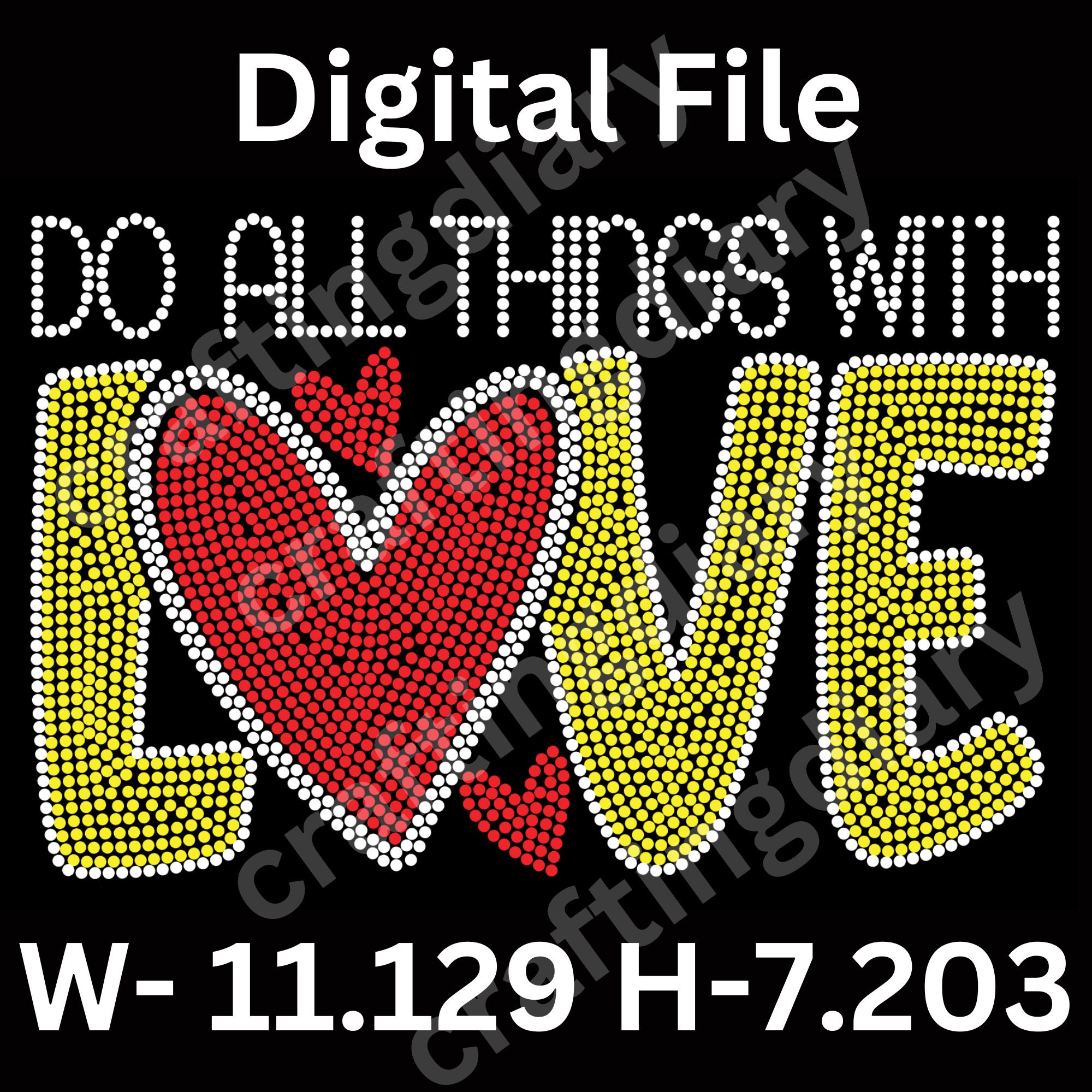 Love SS10 Rhinestone Template - Etsy