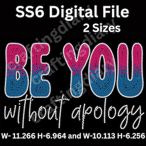Be You with Apology SS6 Rhinestone template