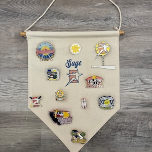 Hanging pin holder/ banner with Custom team logo for Softball All Stars/ Nationals/ World Series & More