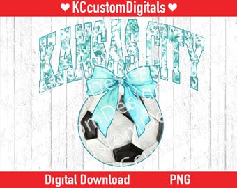 Kansas City Turquoise Floral Toile Current Soccer SVG PNG, KC soccer png, Kansas City soccer png, kc womens soccer png, Current png