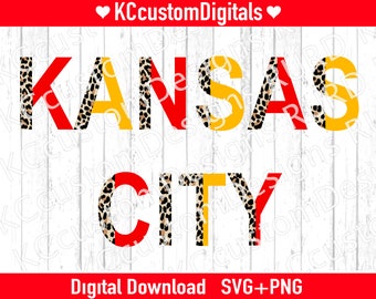 Kansas City Football Leopard SVG PNG, KC Football svg, Kansas City Football svg