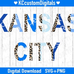 Kansas City Baseball Leopard Tonos de azul SVG PNG, KC Baseball svg, Kansas City Baseball svg