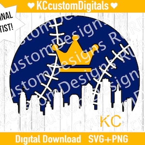 Kansas City Baseball Skyline SVG PNG, KC Baseball svg, Kansas City Baseball svg