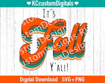 It's Fall Ya'll SVG PNG, Fall svg, Autumn svg, Halloween svg (inclusief solide en verdrietig)