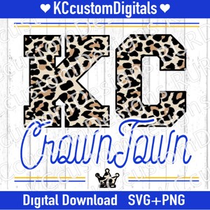Kansas City Baseball Crown Town Leopard SVG PNG, KC Baseball svg, Kansas City Baseball svg