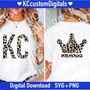 Kansas City Baseball Leopard Corona Delantera y Trasera SVG PNG, KC Baseball svg, Kansas City Baseball svg