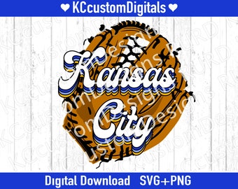 Kansas City Honkbal Handschoen SVG PNG, KC Honkbal svg, Kansas City Honkbal svg
