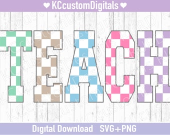 Teach Check Pattern SVG PNG, Teacher appreciation svg, teacher svg, teach svg, teacher png, teach png