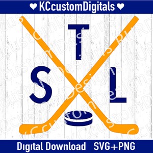 STL Hockey Gekreuzte Stöcke SVG PNG, St. Louis Hockey svg