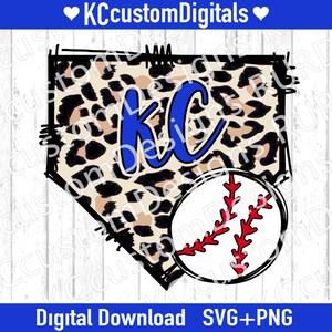 Kansas City Baseball Leopard Homeplate PNG, KC Baseball png, Kansas City Baseball png