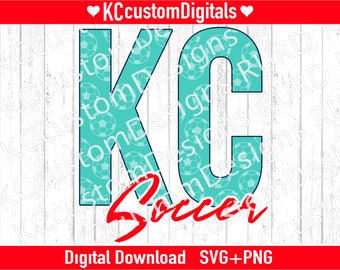 Kansas City Womens Soccer patroon SVG PNG, KC voetbal svg, Kansas City voetbal svg, Kc womens voetbal svg