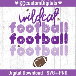 Wildkatze lila Fußball SVG PNG, Zustand Fußball svg, emaw svg