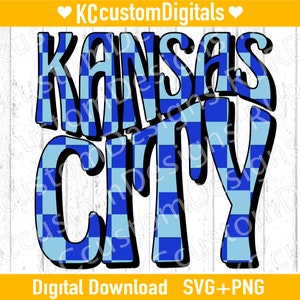 Kansas City Baseball Groovy Check SVG PNG, KC Baseball svg, Kansas City Baseball svg