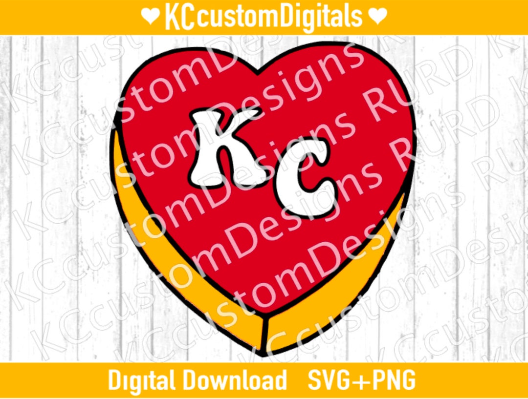 Kansas City Football Candy Heart SVG PNG, KC Football Svg, Kansas City ...