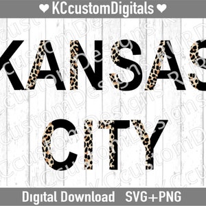 Kansas City Leopard Black SVG PNG, kc Football svg, Kansas City Football svg, Leopard Print