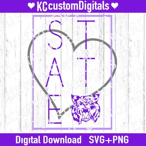 Kansas State Heart Outline PNG, state Football svg, Kansas state Football svg, emaw svg