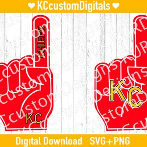 Kansas city Football Foam Finger SVG PNG, kc Football svg, Kansas City Football svg,