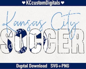 Kansas City voetbal script SVG PNG, KC voetbal SVG, Kansas City voetbal SVG