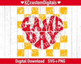 Kansas City Football Game Day SVG PNG, KC Football svg, Kansas City Football svg (verdrietig en solide)