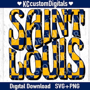 ST Louis Hockey Groovy Check SVG PNG, StL Hockey svg, St Louis Hockey svg