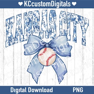 Kansas City Baseball Floral Toile PNG, KC Baseball png, Kansas City Baseball png