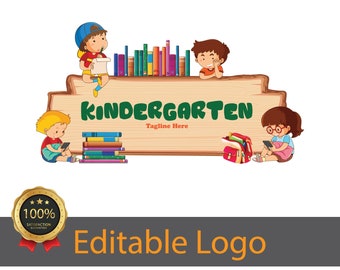 Kindergarten Logo Design / Editable Preschool Logo / Child Care Logo / Children Logo / Daycare Logo Design / Kids Boutique Logo Template