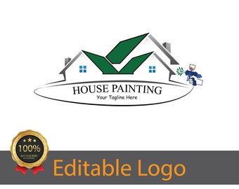 House Painting Logo / Interior & Exterior / Painting Services / Paint Spraying Logo / House Logo / Handyman Logo Design / Home Remodeling