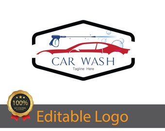 Custom Car Wash Logo – Perfect for Mobile & Hand Car Wash Services / Auto Detailing Logo – Premium Branding for Car Cleaning Businesses