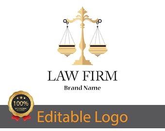 Lawyer Logo Design / Editable Law Firm Logo / Law Services Logo / Law Logo / Law Office Logo / Legal Service Logo / Attorney Logo Template