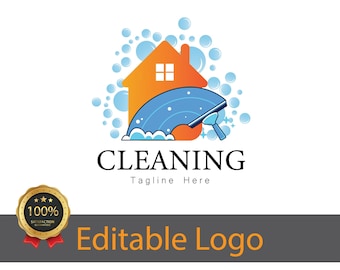 Premade Cleaning Service Logo Design / House Cleaning Logo / Housekeeping Logo / Home Office Cleaners Logo / Cleaning Business Logo