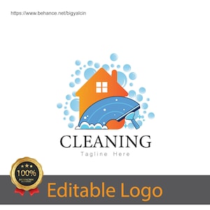 Premade Cleaning Service Logo Design / House Cleaning Logo / Housekeeping Logo / Home Office Cleaners Logo / Cleaning Business Logo