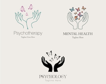Mindful Designs - Psychology Logo Bundle for Therapists and Counselors / Modern Psychology Logo Kit: Therapeutic Branding Elements