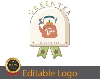 Custom Tea Logo for Tea Shops and Cafes - Personalized Design / Unique Cafeteria Logo Design - Personalized Business Branding / Teapot Logo